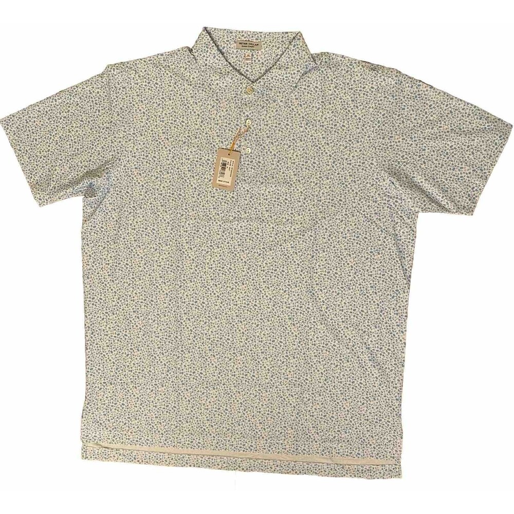 Peter Millar Polo Shirt Mens Extra Large White Cara Cara Performance Golf